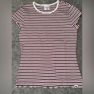Abercrombie Kids - NWOT - mauve and burgundy striped ribbed top